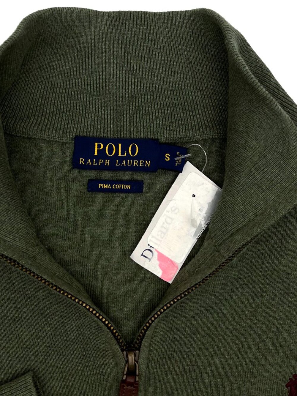 Polo Ralph Lauren NEW NWT quarter-zip Lightweight Green Sweater Shirt Mens S - Picture 5 of 6